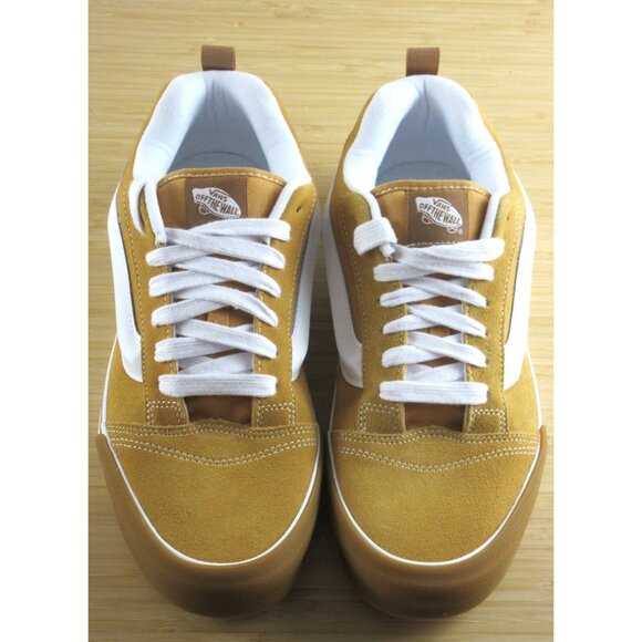 Vans Men's Knu Skool Gum Bumper Honey Yellow Suede Skate Shoes sizes NIB - Picture 1 of 7